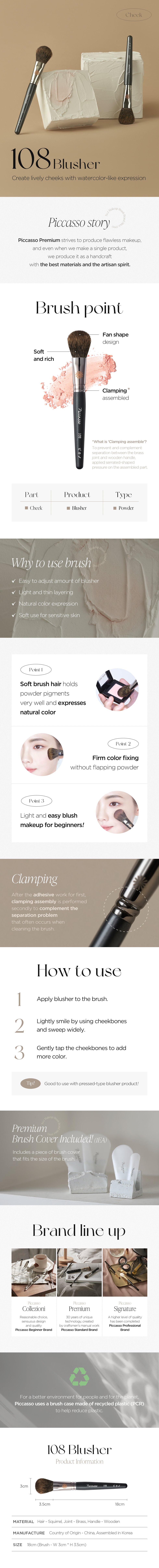 PICCASSO 108 Blusher Brush Product Details