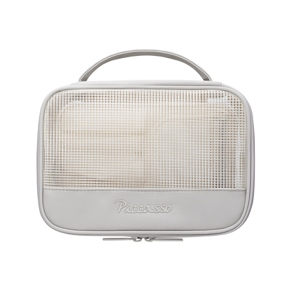 Square Mesh Pouch-Warm gray